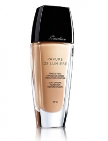 Capture the light within your skin with the newest innovation from Guerlain: its first moisturizing foundation and light diffuser. Enriched with luminescent water, Parure de Lumière SPF 25 foundation continuously infuses the skin with hydration, increasing luminosity and radiance, while providing medium coverage and a satin sheer finish. Made in France. 1 oz. Capture the light within your skin with the newest innovation from Guerlain: its first moisturizing foundation and light diffuser. Enriched with luminescent water, Parure de Lumière SPF 25 foundation continuously infuses the skin with hydration, increasing luminosity and radiance, while providing medium coverage and a satin sheer finish. Made in France. 1 oz.