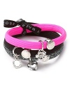 A set of three stylish hair elastics with signature MARC BY MARC JACOBS charms.