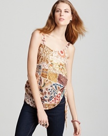 Patterson J. Kincaid Top - Benton Patchwork Tie Tank