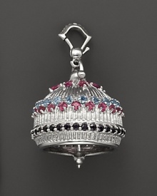 Inspired by Zen philosophy, this intricately detailed, matte sterling silver meditation bell from Paul Morelli is set with blue topaz, pink rhodolite and black spinel. Inspired by Zen philosophy, this intricately detailed, matte sterling silver meditation bell from Paul Morelli is set with blue topaz, pink rhodolite and black spinel.