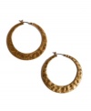 Egyptian style with a modern spin. These rich, graduated hoops by Lucky Brand feature a chic hammered surface in gold tone mixed metal. Approximate diameter: 1-5/8 inches.