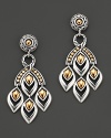 From the Naga collection, chandelier earrings of sterling silver and 18 Kt. gold. Designed by John Hardy.