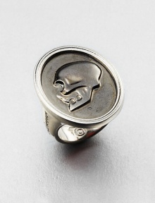 A twist on a classic cameo design, this chic style features a skull impression. BrassWidth, about .78Imported A twist on a classic cameo design, this chic style features a skull impression. BrassWidth, about .78Imported