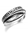 Take a walk on the wild side! A sassy zebra stripe print enlivens this look of this bangle bracelets set from Style&co. Crafted in antique silver tone mixed metal, you can mix and match to your heart's content! Approximate diameter: 2-5/8 inches.