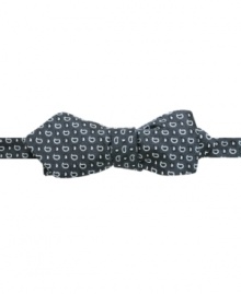 Be the guy who rocks the bowtie. This patterned version from Penguin is anything but stodgy. Be the guy who rocks the bowtie. This patterned version from Penguin is anything but stodgy.