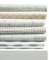 Express your artistic side. Featuring abstract dots in tones of lime and aubergine, Style&co.'s Pointelle sheet set dresses your bed in chic comfort. Featuring pure cotton treated with a special finish for greater softness after every wash. Pillowcases feature envelope closure.
