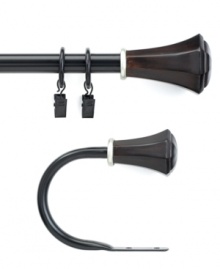 With its soft, dark tones, the Flute clip ring set offers a transitional design that's suitable for pairing with any style window treatment of your choosing. Coordinates with the Flute window hardware from Peri. With its soft, dark tones, the Flute clip ring set offers a transitional design that's suitable for pairing with any style window treatment of your choosing. Coordinates with the Flute window hardware from Peri.