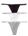 A basic cotton string thong with logo stamped trim along waist.