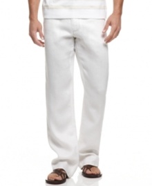 Just blowin' in the wind. These lightweight linen pants are full of jean style but ready for summer breezes. Just blowin' in the wind. These lightweight linen pants are full of jean style but ready for summer breezes.