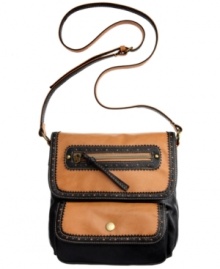 Perfectly portable, this compact crossbody from American Rag will take you from a Saturday night in the city to a Sunday brunch in the burbs. Perforated trim detail complements the colorblocking, while the adjustable strap keeps hands free to access all your essentials. Perfectly portable, this compact crossbody from American Rag will take you from a Saturday night in the city to a Sunday brunch in the burbs. Perforated trim detail complements the colorblocking, while the adjustable strap keeps hands free to access all your essentials.