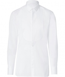 A streamlined version of the classic tuxedo shirt, this modern iteration from Neil Barrett offers a slim fit and subtle bib detail for versatile styling - Small spread collar, concealed front button placket with bib overlay, slim fit, curved hem - Style with tuxedo pants, jeans, or slim trousers and a blazer A streamlined version of the classic tuxedo shirt, this modern iteration from Neil Barrett offers a slim fit and subtle bib detail for versatile styling - Small spread collar, concealed front button placket with bib overlay, slim fit, curved hem - Style with tuxedo pants, jeans, or slim trousers and a blazer