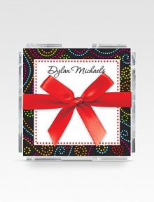 Fun little memo notes are perfect for quick notes and reminders...stick them in briefcases, purses or backpacks! Includes 200 notes Arrives in Lucite holder wrapped in grosgrain ribbon 4 X 4 notes Made in USAFOR PERSONALIZATIONSelect a color and quantity, then scroll down and click on PERSONALIZE & ADD TO BAG to choose and preview your monogramming options. Please allow 2-3 weeks for delivery. Fun little memo notes are perfect for quick notes and reminders...stick them in briefcases, purses or backpacks! Includes 200 notes Arrives in Lucite holder wrapped in grosgrain ribbon 4 X 4 notes Made in USAFOR PERSONALIZATIONSelect a color and quantity, then scroll down and click on PERSONALIZE & ADD TO BAG to choose and preview your monogramming options. Please allow 2-3 weeks for delivery.