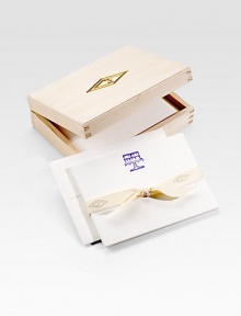 An original Charles Fradin shoe illustration is hand-pressed on cotton card stock to add a decidedly delicious touch to your next thoughtful note. 18 cards housed in a gold-stamped wood box High-quality cotton card stock Box: 7W X 2H X 5½L Cards: 6¾W X 4½H Made in USA FOR PERSONALIZATION Select a quantity, then scroll down and click on PERSONALIZE & ADD TO BAG to choose and preview your personalization options. Please allow 3 weeks for delivery. An original Charles Fradin shoe illustration is hand-pressed on cotton card stock to add a decidedly delicious touch to your next thoughtful note. 18 cards housed in a gold-stamped wood box High-quality cotton card stock Box: 7W X 2H X 5½L Cards: 6¾W X 4½H Made in USA FOR PERSONALIZATION Select a quantity, then scroll down and click on PERSONALIZE & ADD TO BAG to choose and preview your personalization options. Please allow 3 weeks for delivery.