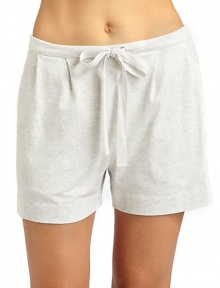 THE LOOKElastic waistband with drawstring frontSide pocketsSeamed back yokeTHE FITRise, about 10Inseam, about 3THE MATERIALPima cotton/spandexCARE & ORIGINMachine washImported THE LOOKElastic waistband with drawstring frontSide pocketsSeamed back yokeTHE FITRise, about 10Inseam, about 3THE MATERIALPima cotton/spandexCARE & ORIGINMachine washImported