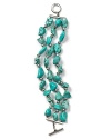 Lauren Ralph Lauren pays homage to Southwestern style with this triple strand bracelet, accented by an evocative mix of silver and turquoise beads.