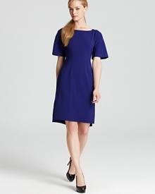 Exude polished perfect in this T Tahari dress boasting precise tailoring and a clean-cut finish. A ribbon belt lends feminine dimension to the structured style. Exude polished perfect in this T Tahari dress boasting precise tailoring and a clean-cut finish. A ribbon belt lends feminine dimension to the structured style.