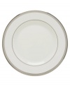 Metropolitan sensibility and modern design combine in this understated white bone china from Lenox's collection of dinnerware and dishes. Platinum gild along the edge is enhanced by a clean, platinum geometric pattern reminiscent of architectural details. Accent plates feature the geometric pattern along the interior verge, with a thin platinum band along the outer rim. Qualifies for Rebate