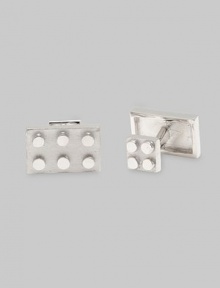 For the man who still treasures his childhood toys, favorite play bricks, delightfully reproduced in sterling silver, a rectangle in front, a square on the t-back. Front length, about 1 Made in USA For the man who still treasures his childhood toys, favorite play bricks, delightfully reproduced in sterling silver, a rectangle in front, a square on the t-back. Front length, about 1 Made in USA