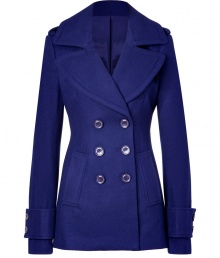 Inject deep color into your outerwear favorites with Rachel Zoes tailored pea coat, detailed with metal accented hardware for a chic, eye-catching finish - Notched collar, long sleeves, buttoned tabbed cuffs, epaulettes, double-breasted button-down front, slit pockets, back sash, back vent - Slim tailored fit - Wear with casual separates and neutral-hued accessories Inject deep color into your outerwear favorites with Rachel Zoes tailored pea coat, detailed with metal accented hardware for a chic, eye-catching finish - Notched collar, long sleeves, buttoned tabbed cuffs, epaulettes, double-breasted button-down front, slit pockets, back sash, back vent - Slim tailored fit - Wear with casual separates and neutral-hued accessories