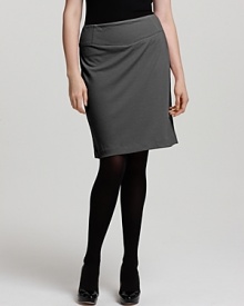 Rendered in versatile stretch ponte, this essential Love Ady pencil skirt pairs seamlessly with crisp button downs and effortless blazers for workday style at its best.