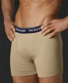 Classic boxer briefs in a convenient three-pack set are constructed to offer the ultimate in shape and support in soft cotton jersey. Classic boxer briefs in a convenient three-pack set are constructed to offer the ultimate in shape and support in soft cotton jersey.