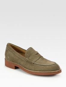 Supple suede and a featherweight rubber sole make these fine Italian slip-ons light on your feet.Leather liningRubber soleMade in Italy Supple suede and a featherweight rubber sole make these fine Italian slip-ons light on your feet.Leather liningRubber soleMade in Italy