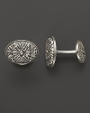 Elegant, intricately textured sterling silver cufflinks from Buccellati.