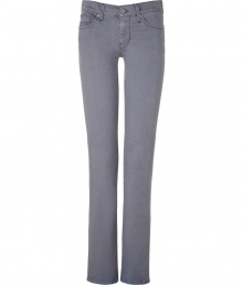 Elevate your workweek staples with these flattering and versatile jeans from Seven for all Mankind -Slim straight leg cut, stretchy fit, classic jean styling with signature logo on back pockets - Pair with a boyfriend sweater, over-the-knee boots, and a fringed scarf