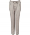 A relaxed harem silhouette and a modern neutral hue gives these drawstring pants from See by Chloe of-the-moment appeal - Drawstring waist with pleating details, off-seam pockets, back welt pockets, straight leg - Pair with a slim top and platform heels or a worn-in tee, a blazer, and embellished flats