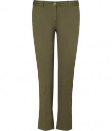 Inject stylish flair to your workweek look with these cropped trousers from Michael Kors - Flat front, belt loops, off-seam pockets, back welt pockets with button, cropped fit - Style with a billowy top, an oversized cardigan, peep-toe pumps