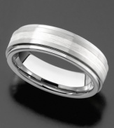 Continuous, confident style. This men's ring is crafted in tungsten. Size 12.