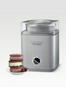 What's better than a quart of luscious homemade ice cream, sorbet or frozen yogurt? Two quarts! The fully automatic Pure Indulgence makes two quarts of your favorite frozen desserts or drinks in as little as 25 minutes. It's easy: an integrated motor, double-insulated freezer bowl and automatic mixing paddle do all the work. Results are consistently smooth, cleanup is easy, and the brushed metal styling is simply sensational. What's better than a quart of luscious homemade ice cream, sorbet or frozen yogurt? Two quarts! The fully automatic Pure Indulgence makes two quarts of your favorite frozen desserts or drinks in as little as 25 minutes. It's easy: an integrated motor, double-insulated freezer bowl and automatic mixing paddle do all the work. Results are consistently smooth, cleanup is easy, and the brushed metal styling is simply sensational.