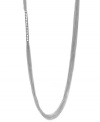 A soldier to the latest style trends, you'll love INC International Concepts' chic mesh necklace. A trendy long design features wisps of thing silver tone mixed metal chains. Approximate length: 40 inches.