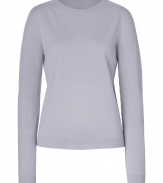With a pristine cut and immaculate seamless patterning, Jil Sanders cashmere pullover is an exquisitely luxurious take on contemporary knitwear - Round neckline, long sleeves, fine ribbed trim, seamless patterning - Fitted - Wear with figure-hugging separates and flawless leather ankle boots