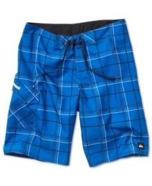 Check it out: a fresh pair of funky shorts from Quiksilver lets you hit the beach in style. Check it out: a fresh pair of funky shorts from Quiksilver lets you hit the beach in style.
