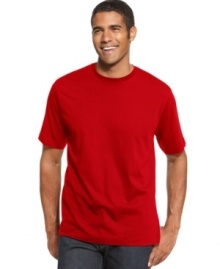 Lightweight and super comfortable, this bold crew neck T shirt provides the perfect start to a cool, layered look. (Clearance) Lightweight and super comfortable, this bold crew neck T shirt provides the perfect start to a cool, layered look. (Clearance)