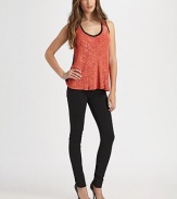 Glittering sequins highlight breezy silk in a flared tank silhouette.Round neckSleevelessSequined frontAbout 17 from natural waistSilkSpot cleanImportedModel shown is 5'9 (175cm) wearing US size 4.