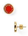 MARC BY MARC JACOBS' enamel studs have designer appeal. Emblazoned with the label's logo, these simple earrings are a fashion-forward way to go casual.