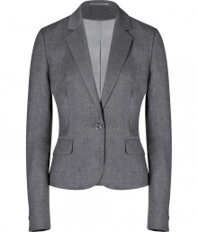 With its sharply tailored fit and timeless classic styling, Hugos sleek blazer is a workweek essential - Peaked lapel, long sleeves, buttoned cuffs, single button closure, front flap pockets - Slightly shorter, tailored fit - Pair with a crisp white shirt and jeans, or dress up for work with a pencil skirt and peep-toes With its sharply tailored fit and timeless classic styling, Hugos sleek blazer is a workweek essential - Peaked lapel, long sleeves, buttoned cuffs, single button closure, front flap pockets - Slightly shorter, tailored fit - Pair with a crisp white shirt and jeans, or dress up for work with a pencil skirt and peep-toes