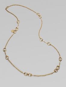 From the Horsebit Collection. An elegant design of multiple horsebit link stations on a delicate link chain in radiant 18k gold. 18k goldLength, about 35½Lobster clasp closureMade in Italy From the Horsebit Collection. An elegant design of multiple horsebit link stations on a delicate link chain in radiant 18k gold. 18k goldLength, about 35½Lobster clasp closureMade in Italy