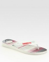 Comfortable, striped footbed enhances this classic thong design. Rubber upperPadded insoleRubber soleImported