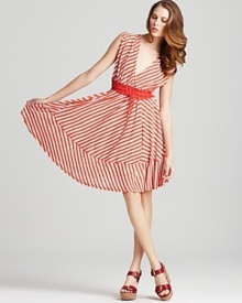 Quotation: Plenty by Tracy Reese Dress - Linen Stripe Surplice