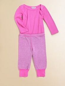 Keep baby snug in a soft knit with bottom snaps for easy on and off.Envelope neckline for comfort and easeLong sleevesSnap bottom50% cotton/50% modalMachine washImported Please note: Number of snaps may vary depending on size ordered. Keep baby snug in a soft knit with bottom snaps for easy on and off.Envelope neckline for comfort and easeLong sleevesSnap bottom50% cotton/50% modalMachine washImported Please note: Number of snaps may vary depending on size ordered.
