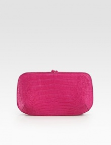 Croc-skin with a subtle sheen adds an extra dose of glamour to this feminine evening bag.Magnetic snap closureOne inside zip pocketSuede lining10W X 5½H X 1DImported Croc-skin with a subtle sheen adds an extra dose of glamour to this feminine evening bag.Magnetic snap closureOne inside zip pocketSuede lining10W X 5½H X 1DImported