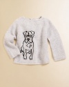 Crafted in luxurious cashmere, an adorable dog intarsia lends charming style to a long-sleeved knit.CrewneckLong raglan sleevesSingle back buttonCashmereDry cleanImported Please note: Number of buttons may vary depending on size ordered. 