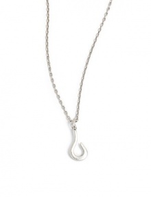 THE LOOKFish hook pendantMetal logo charmAdjustable chainSignature horseshoe claspSterling silverTHE MEASUREMENTPendant length, about ½Length, about 16-18ORIGINImported