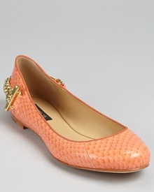 In glossy snakeskin, these Rachel Zoe flats boast shining hardware at the heel. Pair them with a wrist full of chain bracelets for a luxe look. In glossy snakeskin, these Rachel Zoe flats boast shining hardware at the heel. Pair them with a wrist full of chain bracelets for a luxe look.