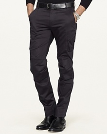Crafted in refined stretch cotton satin with the trim-fitting proportions that define Black Label, the Stealth pant elegantly blends sharp tailoring with the utilitarian look of a classic cargo silhouette. Crafted in refined stretch cotton satin with the trim-fitting proportions that define Black Label, the Stealth pant elegantly blends sharp tailoring with the utilitarian look of a classic cargo silhouette.