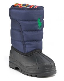 A handsome all-weather boot with a quilted waterproof upper, embroidered horse logo, cozy fleece lining and side Velcro® closure. A handsome all-weather boot with a quilted waterproof upper, embroidered horse logo, cozy fleece lining and side Velcro® closure.