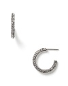 Nadri's silver hoops are subtly embellished with imported crystal pave along the outer edge for touch of glamour.